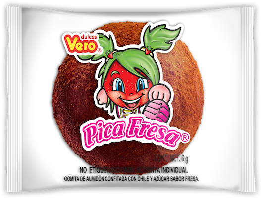 Dulces Vero Pica Fresa Strawberry Chili Gummies - 30 (640x498), Png Download