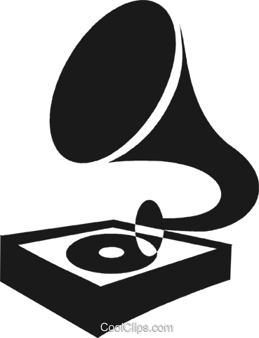 Gramophone Royalty Free Vector Clip Art Illustration - Vitrola Vetor Png (369x480), Png Download