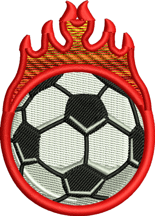 Soccer Flame Iron-on Patch - Football (500x697), Png Download
