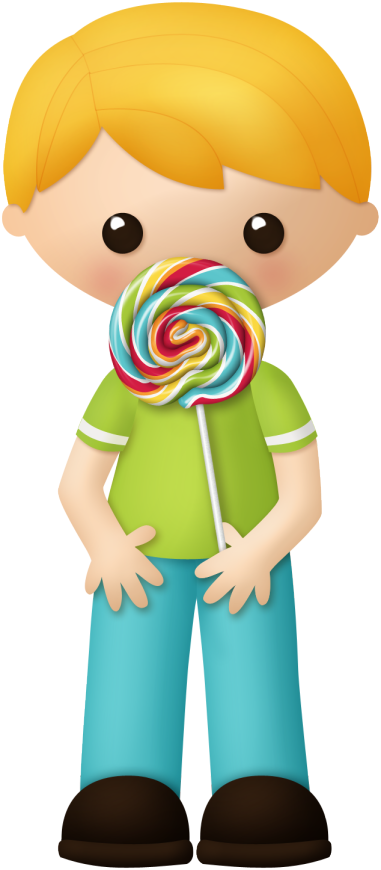 Imágenes De Niños Comiendo Dulces - Menino Com Pirulito Desenho (381x870), Png Download