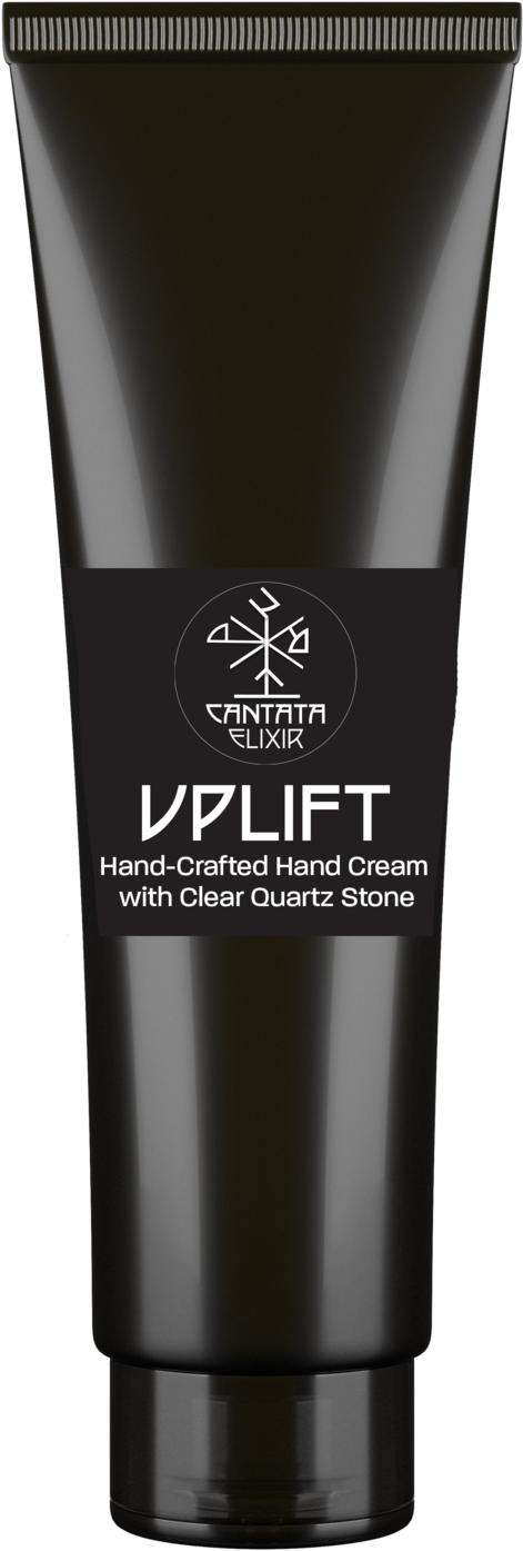 Uplift Aromatherapy Hand Cream 200ml With Clear Quartz - Stock Black Cosmetic Tube (1060x1767), Png Download