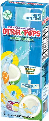 6 Ct/2 Oz 100% Coconut Water Ice Pops - Otter Pops Coconut Water (700x650), Png Download