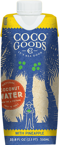 Coconut Water With Pineapple - Bottle (455x553), Png Download