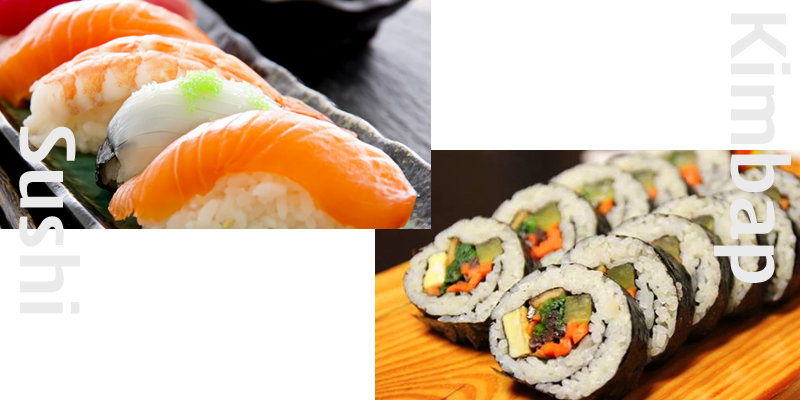 Japanese Cuisine - Kimbap Vs Sushi (800x400), Png Download
