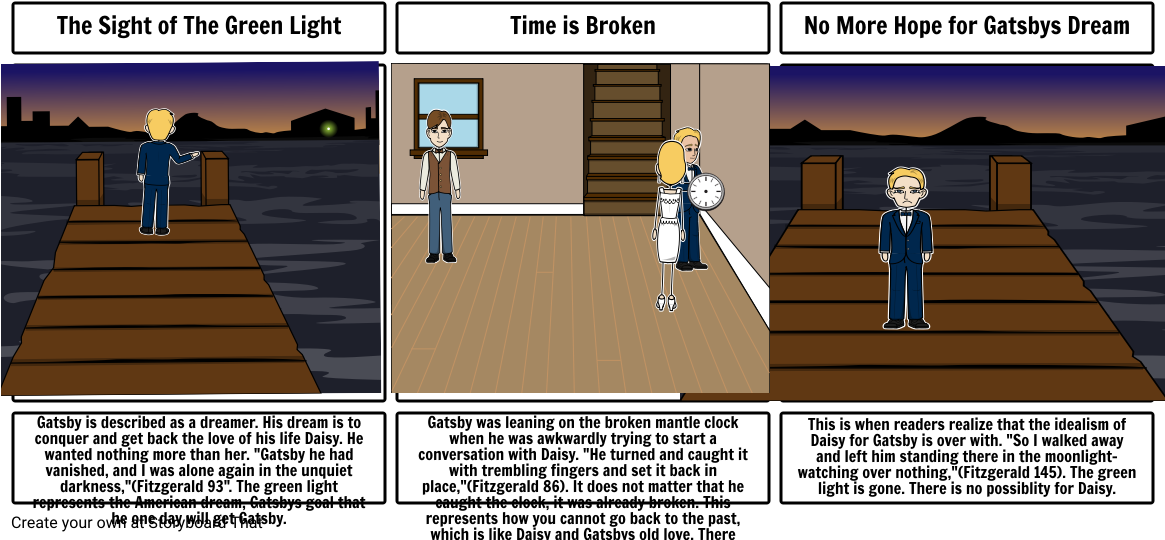 The Green Light And Mantle Clock - Cartoon (1164x549), Png Download