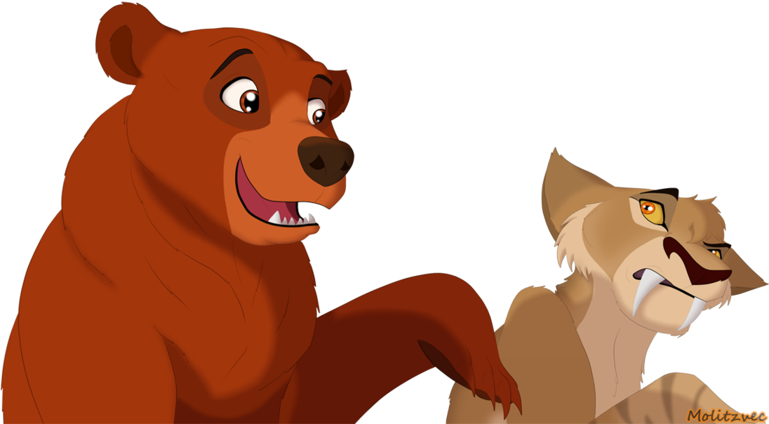 *kenai ~ Finally Meets A Sabre Tooth Tiger - Saber Tooth Tiger Lion King (1095x730), Png Download