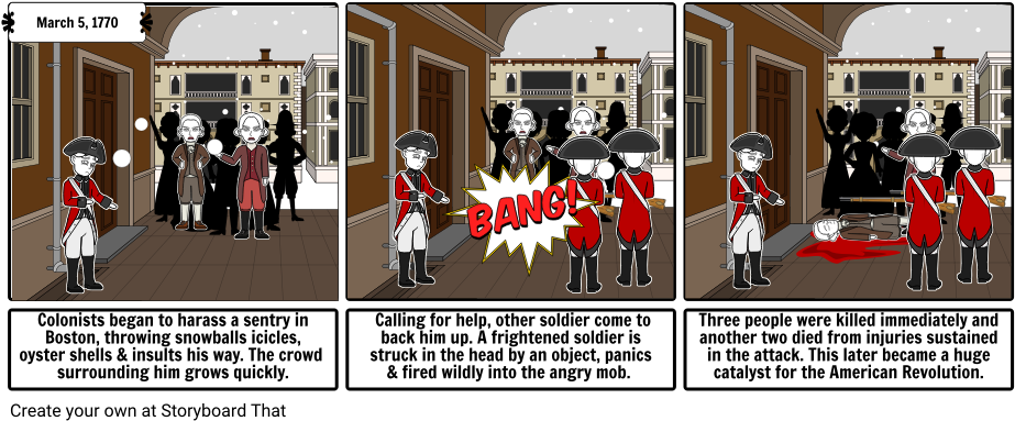 Boston Massacre - Cartoon (931x397), Png Download