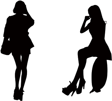 Female Silhouette / 여자 실루엣 - 여자 실루엣 Png (530x375), Png Download