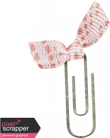 Paper Clip With Ribbon Bow - Digital Scrapbooking (456x456), Png Download