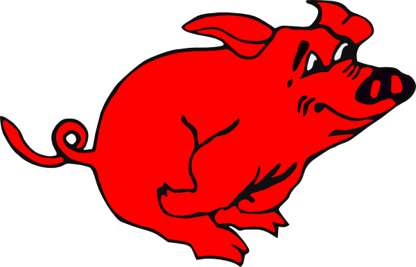 Small - Pig Clip Art Red (600x385), Png Download