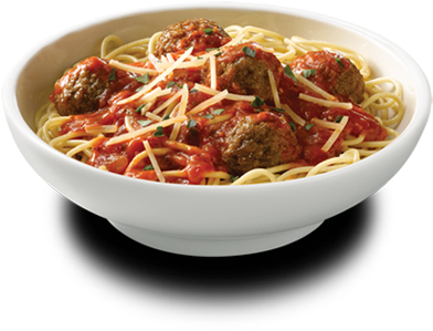 Spaghetti Meatballs 536 - Noodles Spaghetti And Meatballs (536x374), Png Download