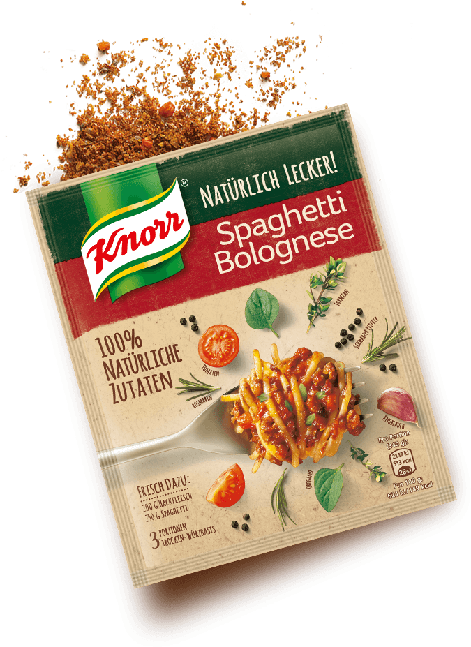 Das Ist Alles, Was An Zutaten In Knorr Natürlich Lecker - Knorr Spaghetti Bolognese Png (694x956), Png Download
