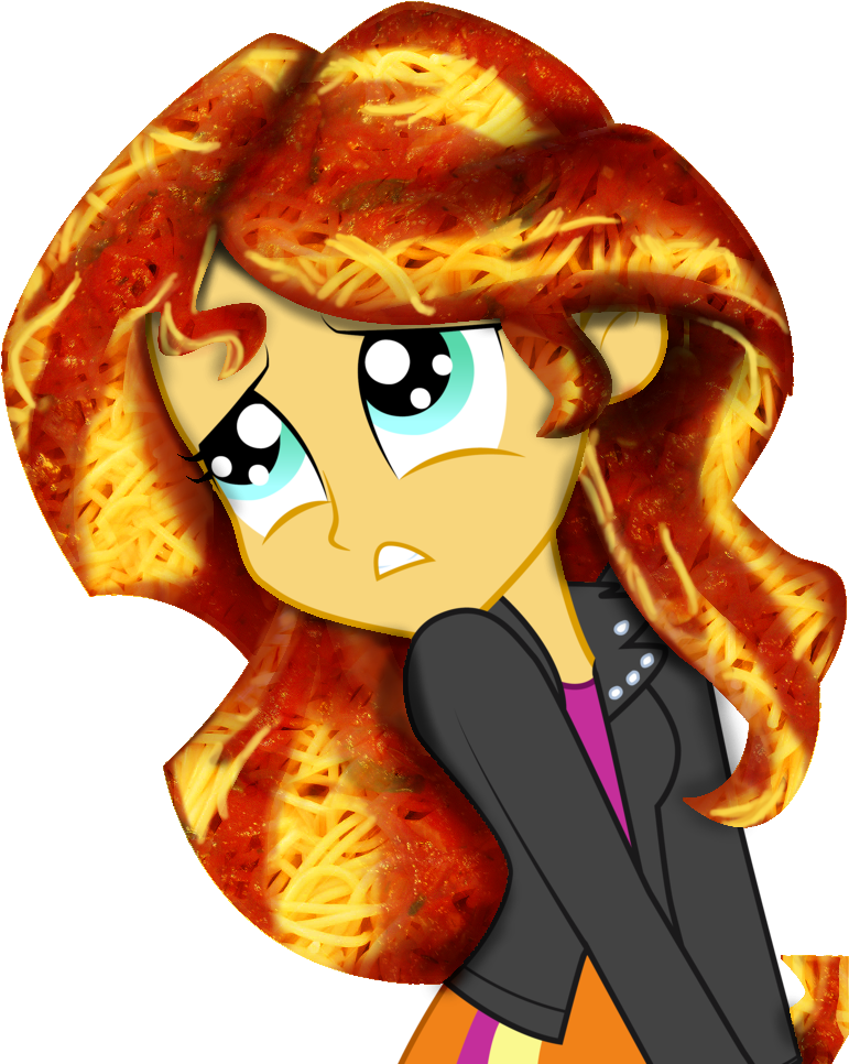 Edit, Equestria Girls, Food, Hair, Pasta, Safe, Simple - Orange And Red My Little Pony (793x1007), Png Download