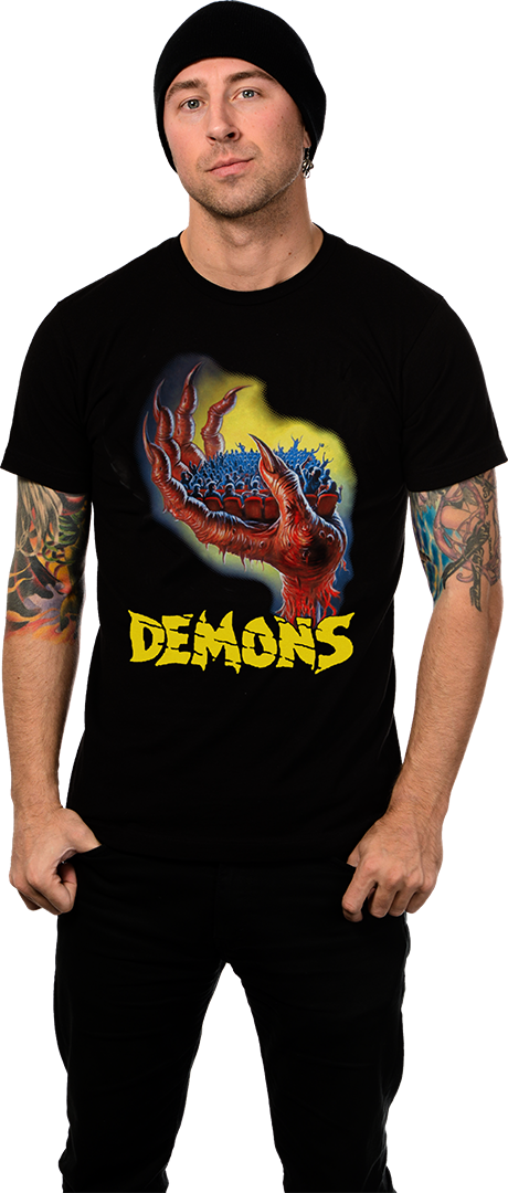 Lamberto Bava's "demons" Hand T-shirt - Demons Replica Movie Mask 1:1 Scale Horror Halloween (460x1080), Png Download