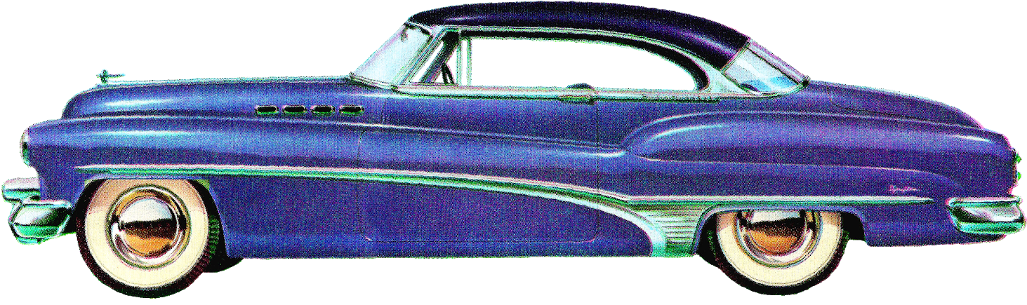 Vintage Buick Car Clipart Downloads Png - 1950 Buick Roadmaster Coupe (1600x620), Png Download