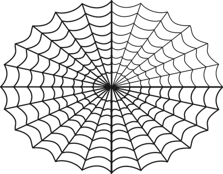 Spider Web Creepy Art Spooky Insect Spider - Polar Coordinate Plane Radians (436x340), Png Download