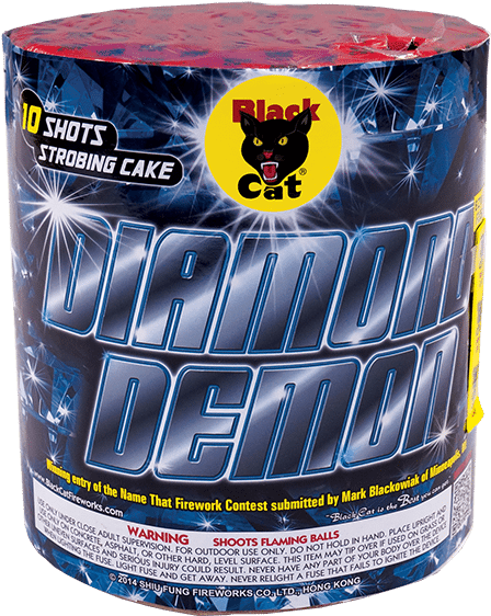 Diamond Demon 10's Bc - Black Cat Fireworks (600x600), Png Download
