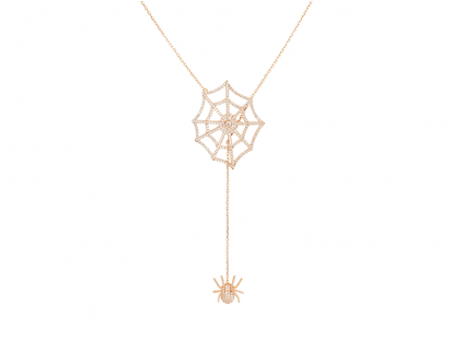 Spider And Web Elevator Pendant Rose Gold Vermeil White - Pendant (412x412), Png Download