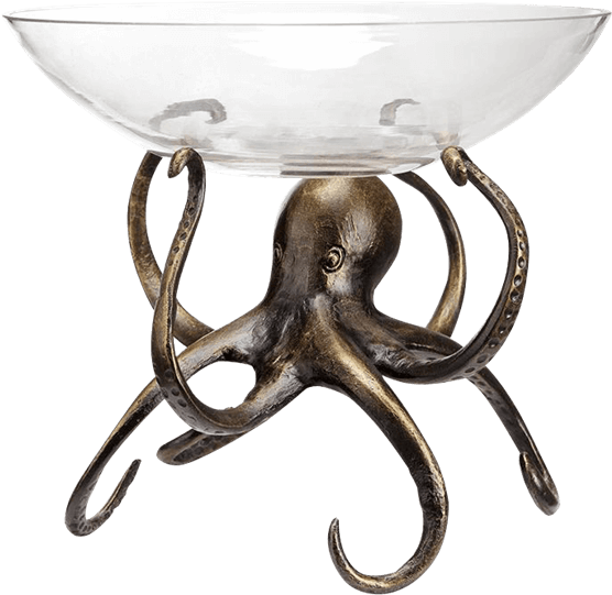 Glass Octopus Bowl - Black Forest Decor Octopus Bowl (555x555), Png Download