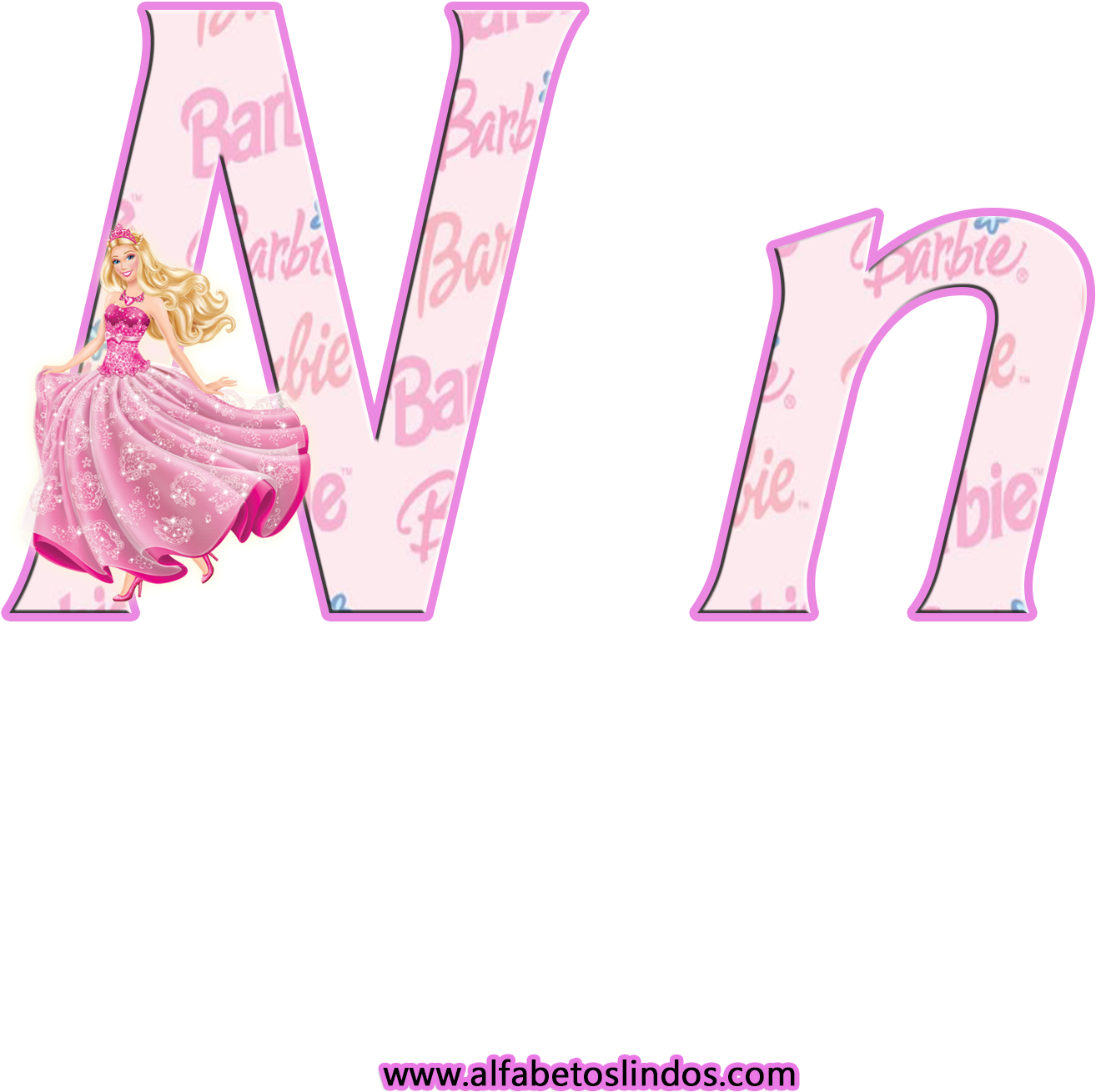 Alfabeto Da Barbie Rosa Em Png Com Fundo Transparente - Barbie Princess And The Popstar Colouring Book (1600x1572), Png Download