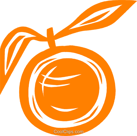 Laranja Com Folha Livre De Direitos Vetores Clip Art - Vector Hoja De Naranja (480x475), Png Download