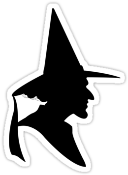 Wicked Witch Silhouette" Stickers By Luc Kersten - Wizard Of Oz Wicked Witch Silhouette (375x360), Png Download