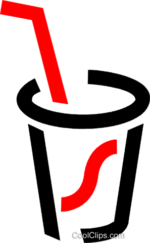 Refrigerante Com Um Canudo Livre De Direitos Vetores - Canudo Vetor Png (297x480), Png Download