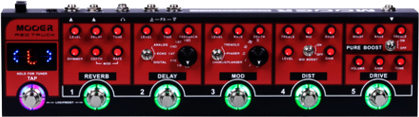 Mooer Red Truck Multi-effects Pedal - Mooer Red Truck Combined Effects Pedal (1000x1000), Png Download