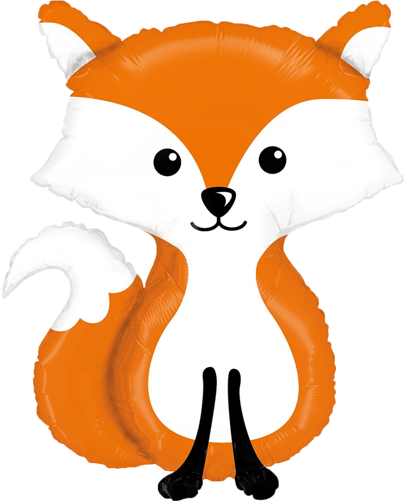 36" Woodland Fox Balloon Giant Welcome Baby Animal - Woodland Creatures (827x1024), Png Download
