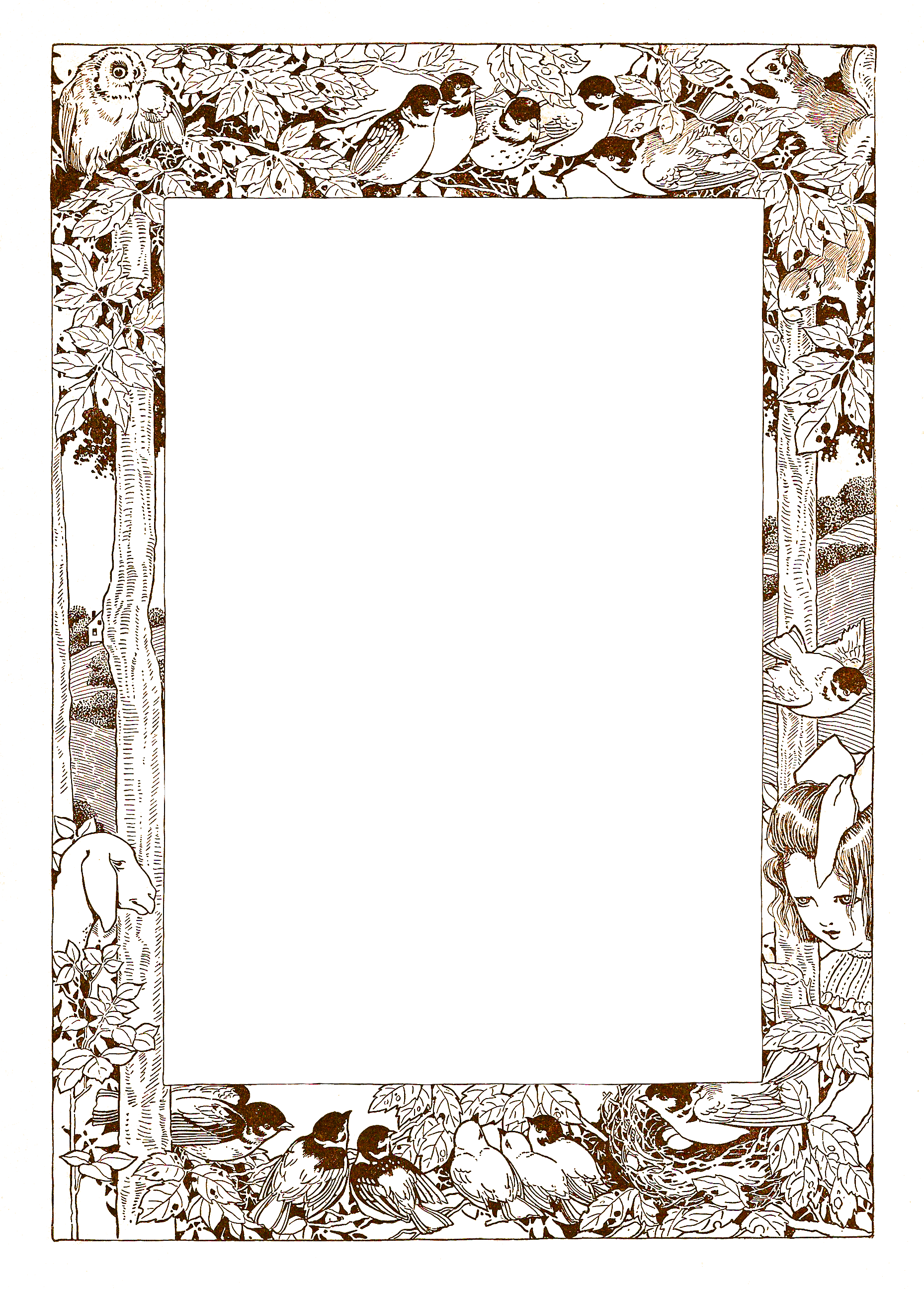 Of Woodland Creatures And Happy Children - Clip Art (1859x2592), Png Download