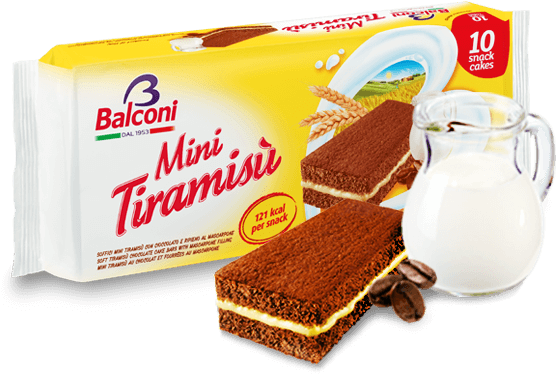 Tiramisu Mini Cakes 10pk, 300g - Balconi Mini Tiramisu (570x570), Png Download