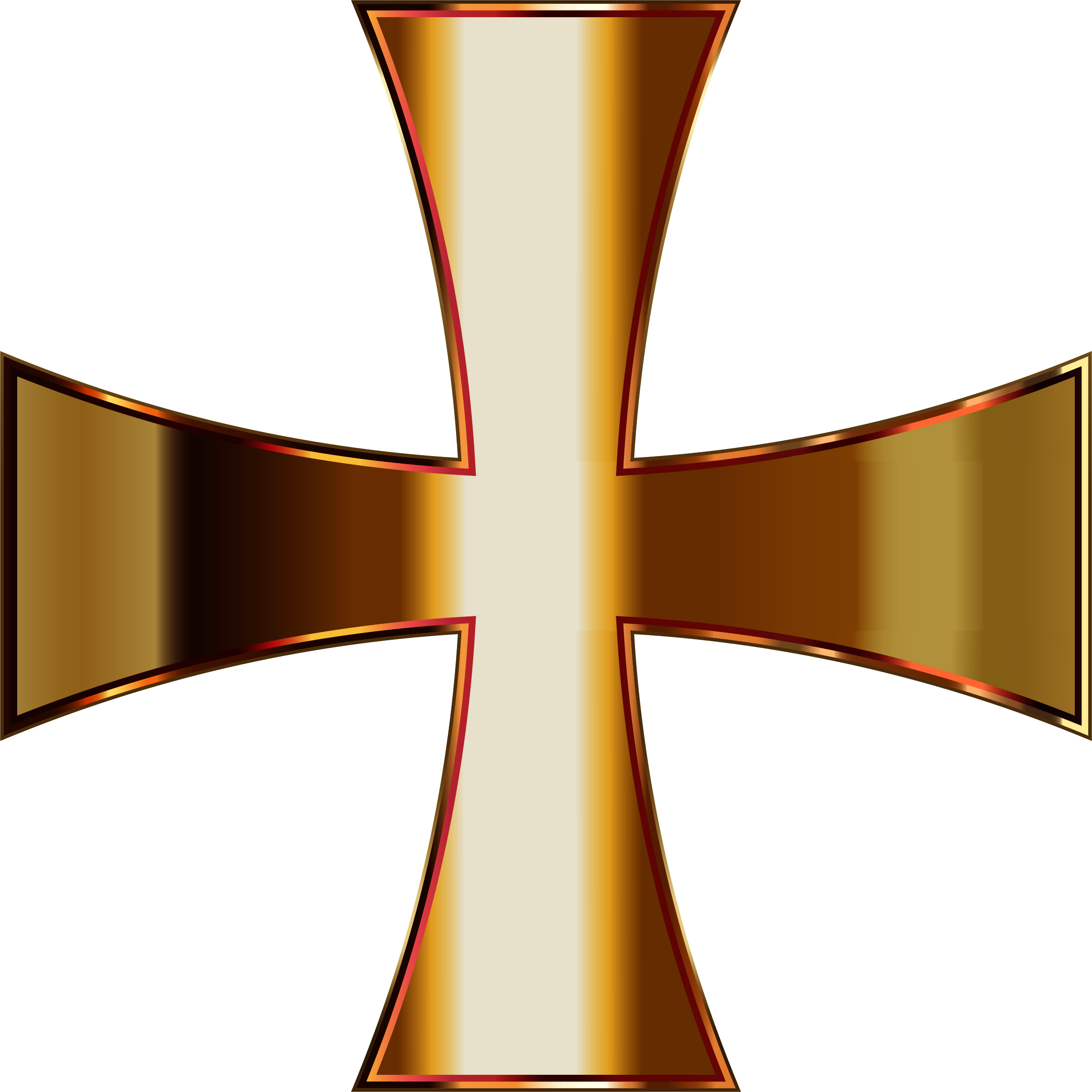 Gold Maltese Cross Enhanced Contrast No Background - Golden Maltese Cross (2282x2282), Png Download