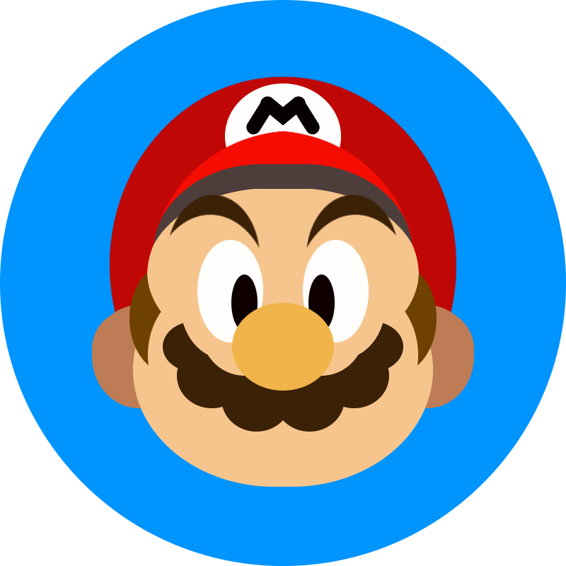 Mario Avatar With Blue Background - Flatus (800x800), Png Download