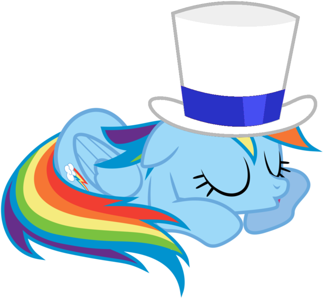 Count Bleck, Edit, Hat, Paper Mario, Safe, Simple Background, - Rainbow Dash Sleeping (652x600), Png Download