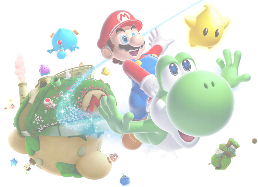 Mario Background - Super Mario Galaxy 2 Png (1900x1045), Png Download