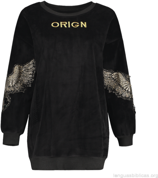 Mujer Bordado De Lentejuelas Mullido Con Capucha - Pas Cher Sweat Duveteux À Sequins Brodé Lettres (625x638), Png Download