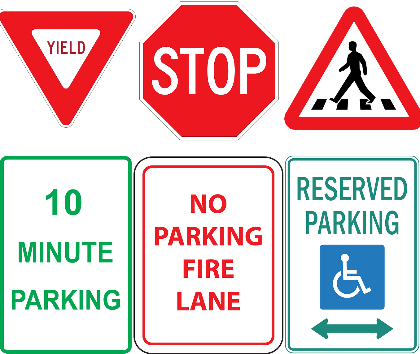 Parking-signs - Stop Sign (1356x1145), Png Download