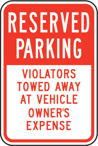 Reserved Parking Violators Towed Sign - Accuform No Parking Violators Will Be Towed Away At (313x467), Png Download