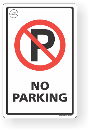 No Parking With Pictogram & Text Sign - No Parking Either Side (491x491), Png Download