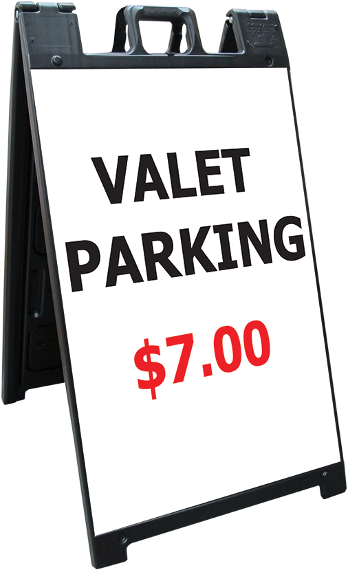 Black Signicade With Valet Parking Sign - Black A-frame Sidewalk Sign (25"x45") Quantity(1) (1000x1000), Png Download