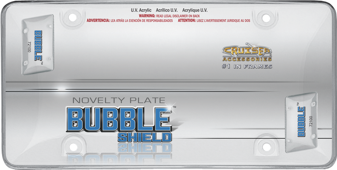 Bubble Shield, Clear - Clear Acrylic Bubble Shield Protective Licence Plate (1200x656), Png Download