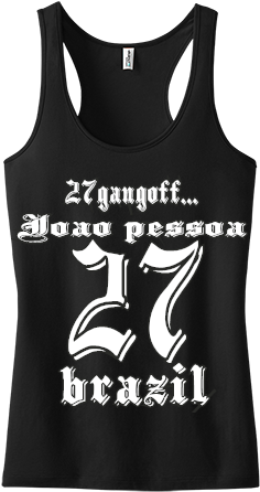 27 Joao Pessoa Brasil 27 27gangofficial Joao Pessoa - Junior's 100% Natural Black Racer Back Workout Fitness (450x450), Png Download