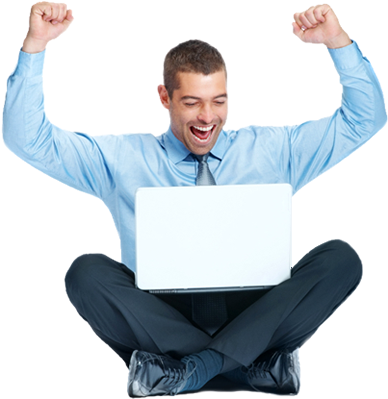 Comemorae - Pessoa Comemorando Png (407x400), Png Download