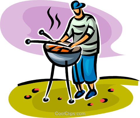 Cozinhar Pessoa No Churrasco Livre De Direitos Vetores - Pessoa No Churrasco Png (480x405), Png Download