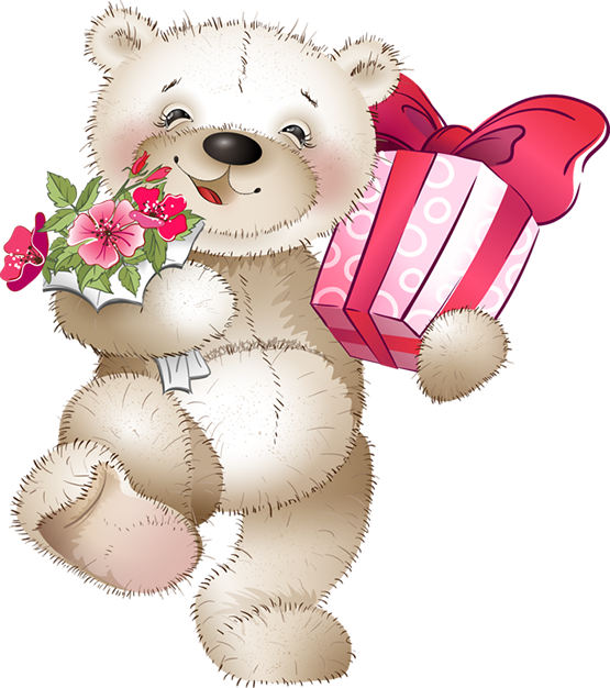 Tubes Oursons - Birthday Teddy Bear Png (555x626), Png Download