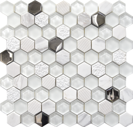 Hexágono Blanco - Mosavit Hexagon (450x431), Png Download