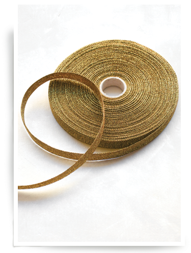 Gold Metallic Ribbon - Circle (400x510), Png Download