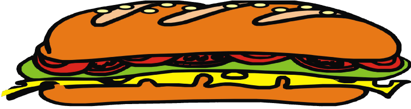 Sandwich Clipart Hoagie - Hoagie Clip Art (826x228), Png Download
