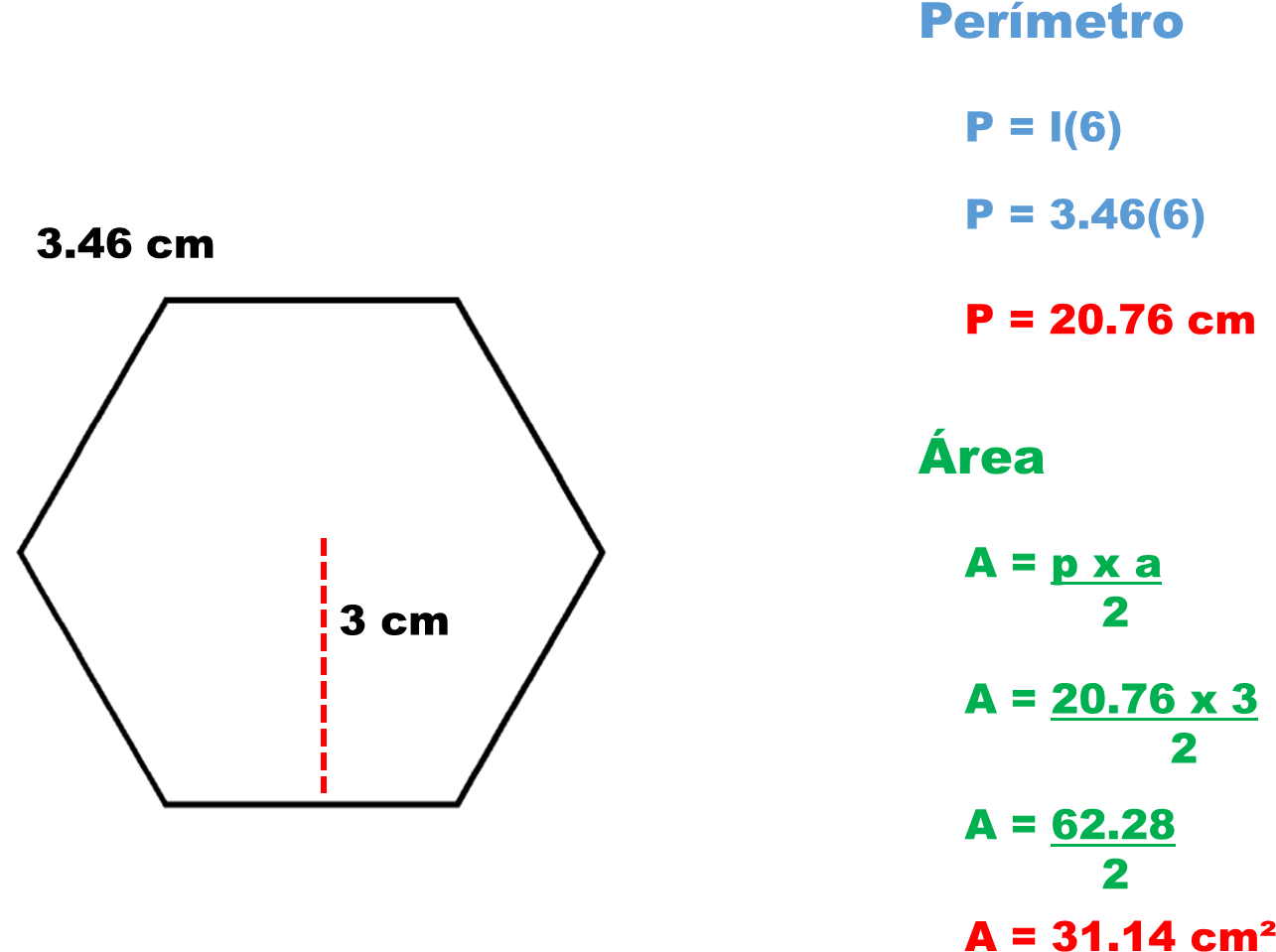 Ejercicio Perímetroárea11 - Sacar El Perimetro De Un Hexagono (1310x1018), Png Download