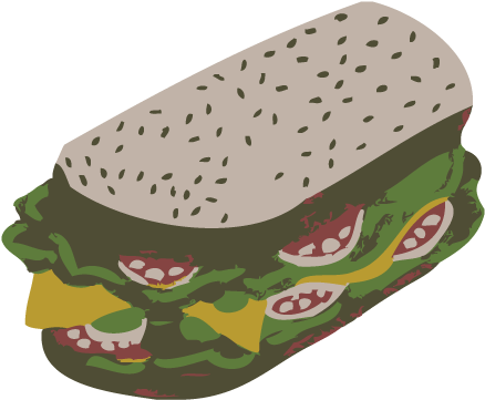 Sandwich Clipart Deli Sandwich - Sandwich (529x416), Png Download